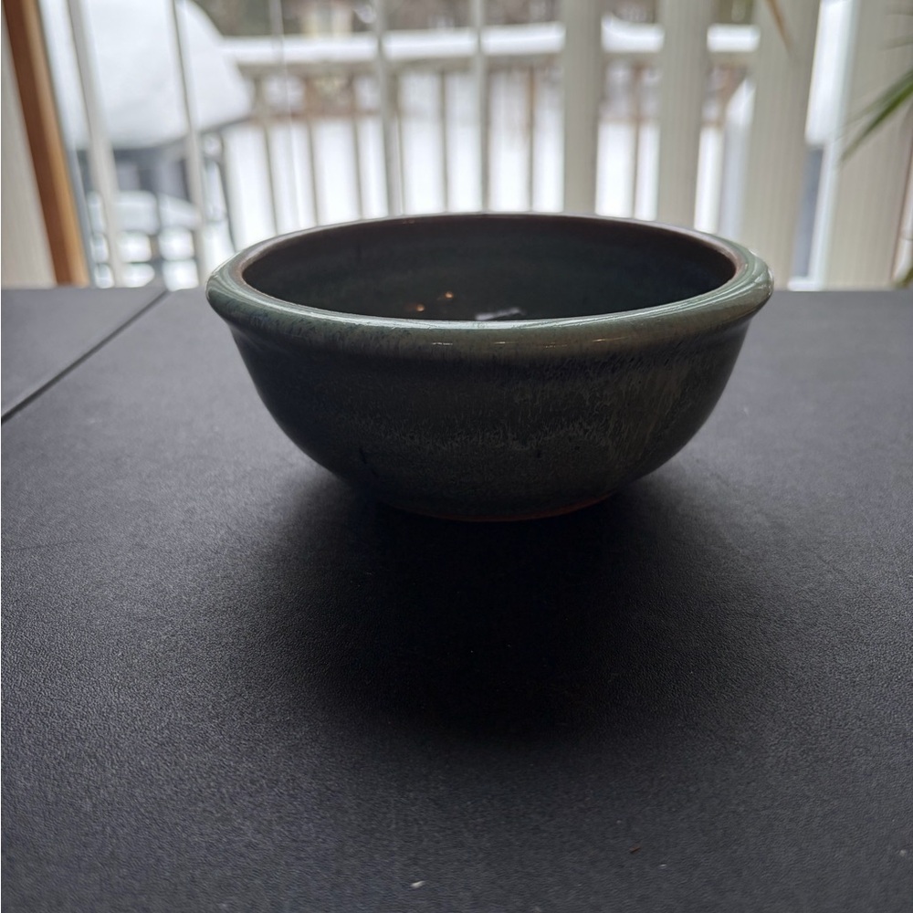 Tom's Thumb Pottery Handcrafted Green Ceramic Bowl
